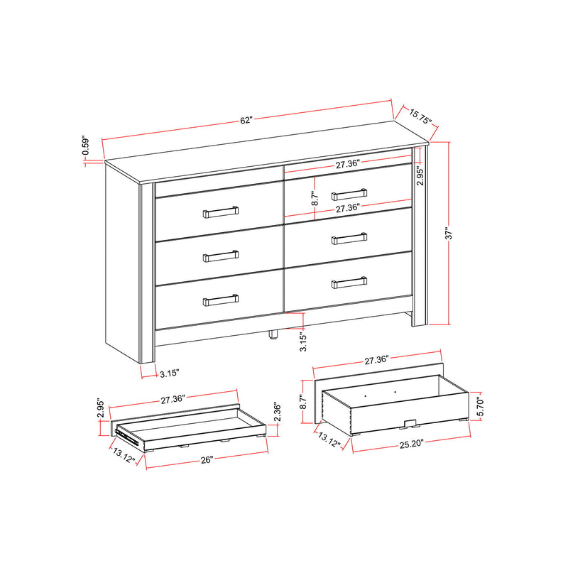 Lorenzo - 5 Piece Bedroom Set With Glittered Detailing