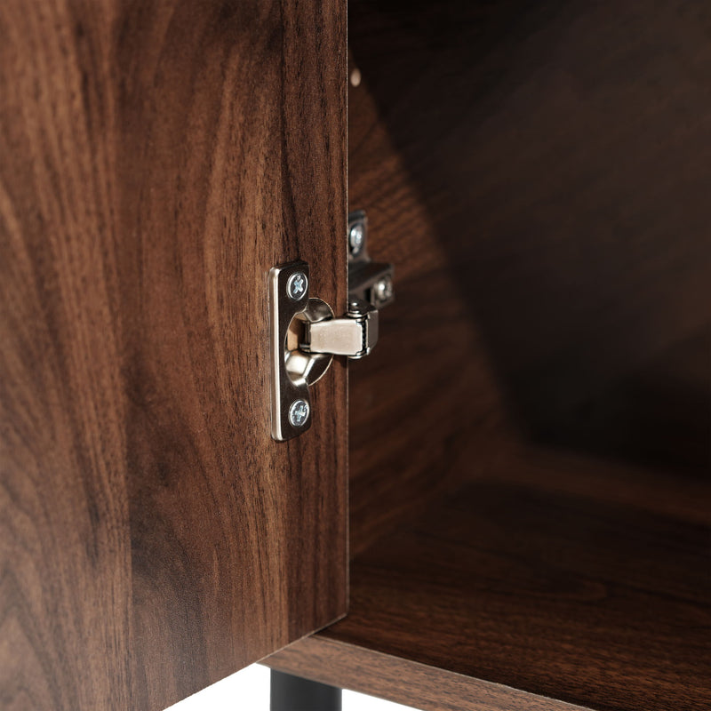 4 Door TV Cabinet, 2 Storage Spaces, Adjustable Shelves