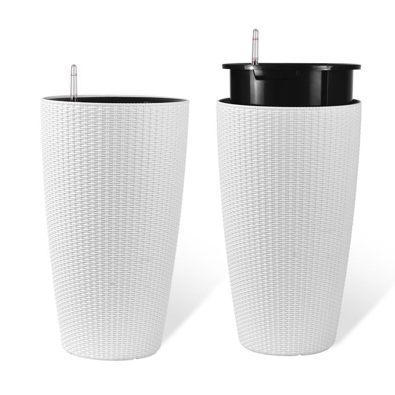 Tall Planters Set With Water Level Monitor And Auto Watering