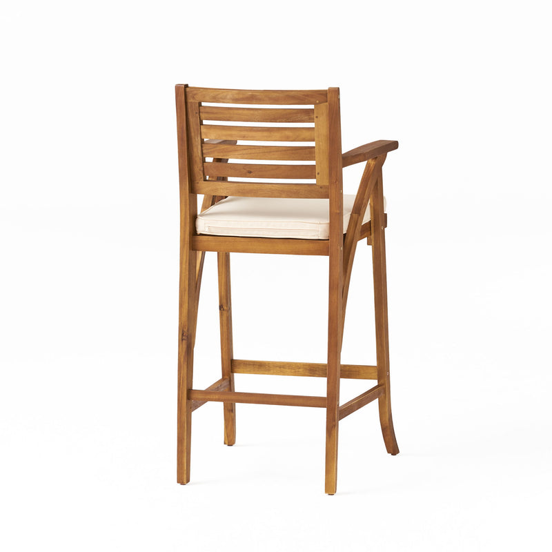Barstool With Soft Curved Lines And Sturdy Frame (Set of 2) - Brown