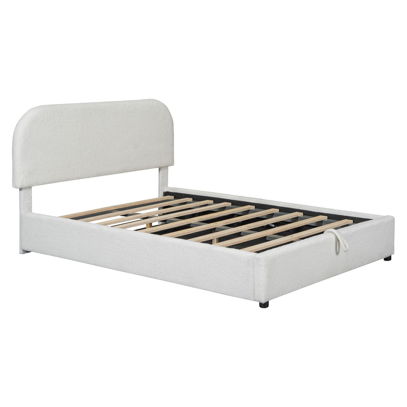Upholstered Platform Bed With Hydraulic Storage System