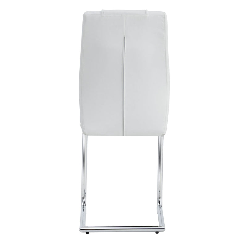 Modern Dining Chairs With Padded Seat, Metal Legs