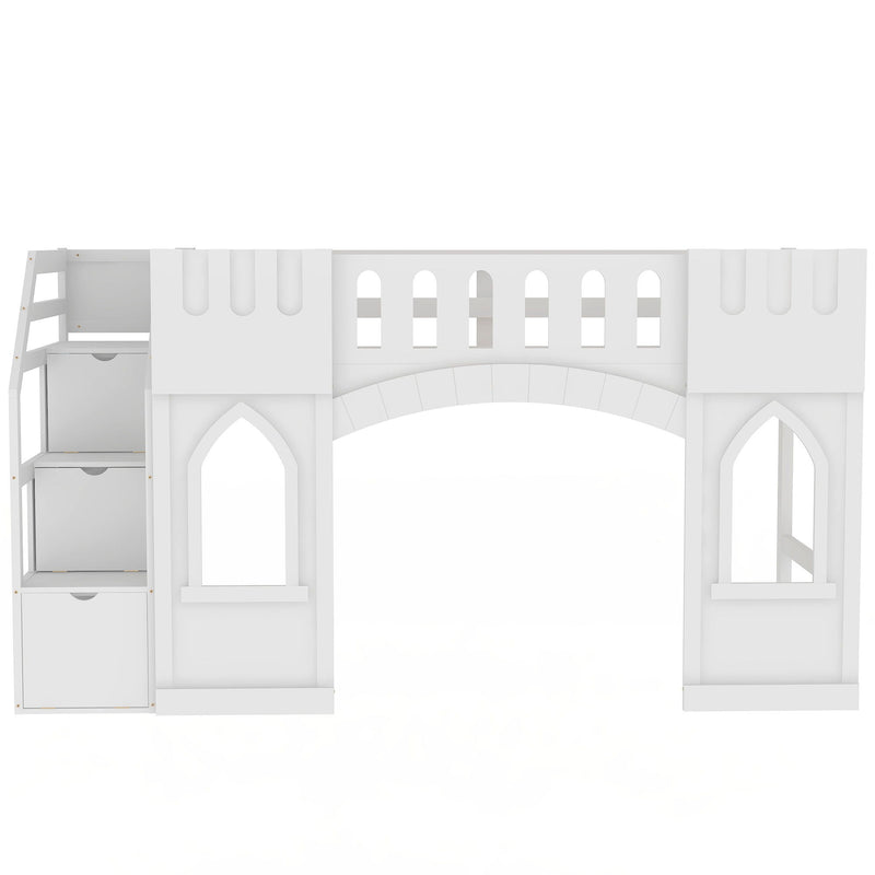 Loft Bed With Storage Staircase And Windows