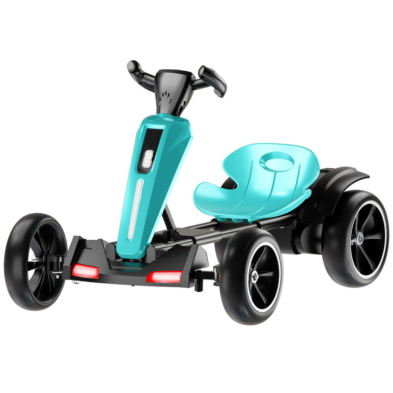 Electric Kids Pedal Go Kart With Adjustable Seat, Foldable Design
