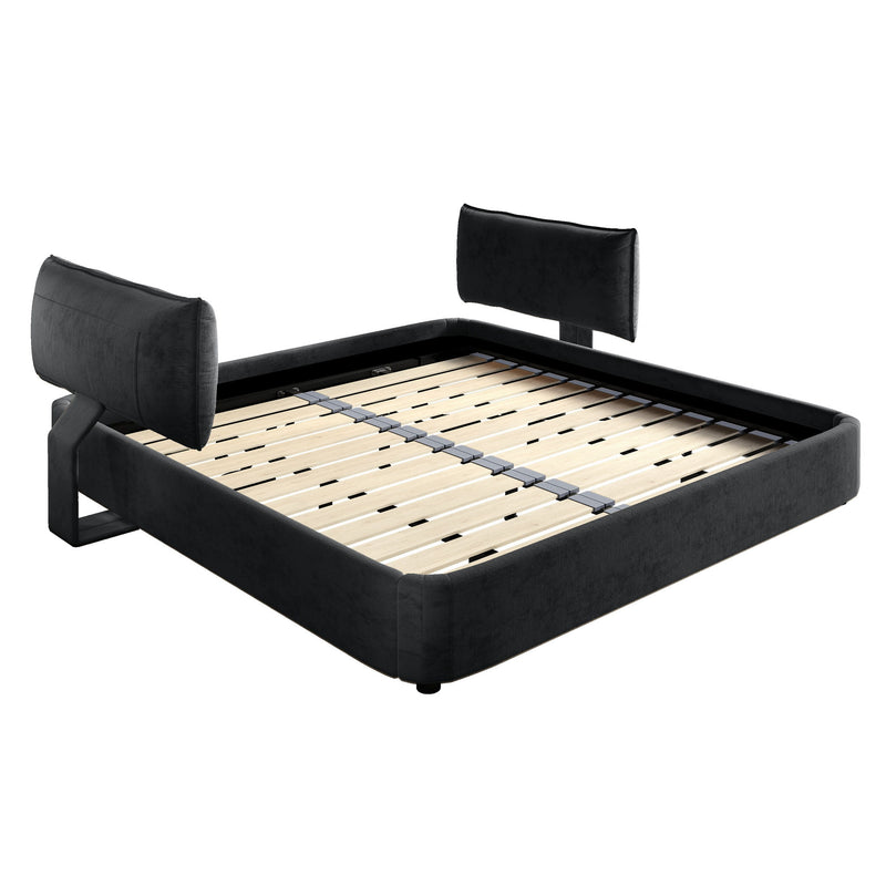 Cloud Bed Frame With Oversized Padded Movable Headboard