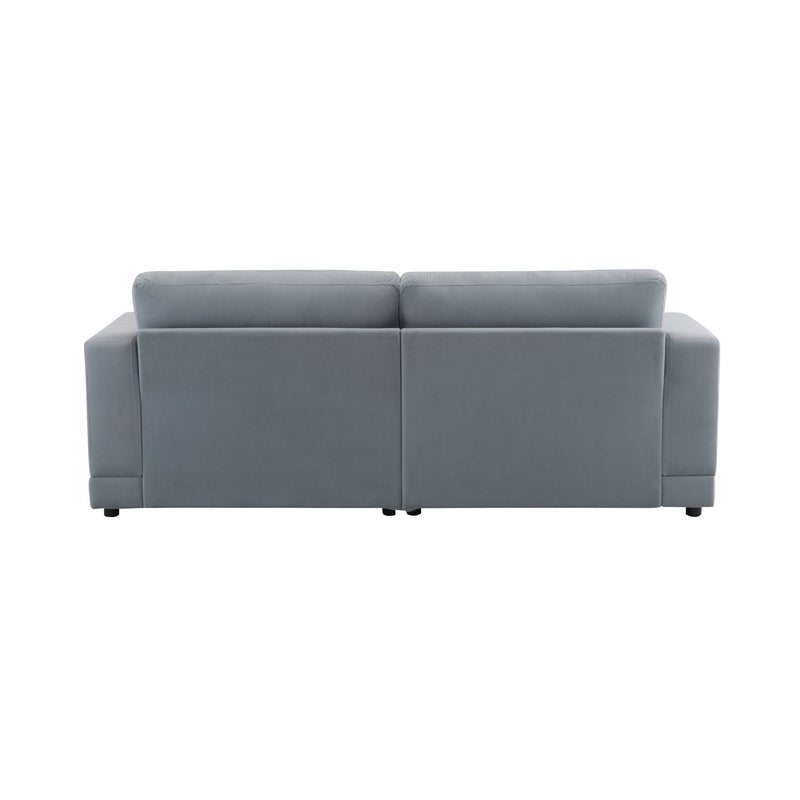 Modern Square Arm Sofa With Soft Fabric Upholstery, Deep Cushions