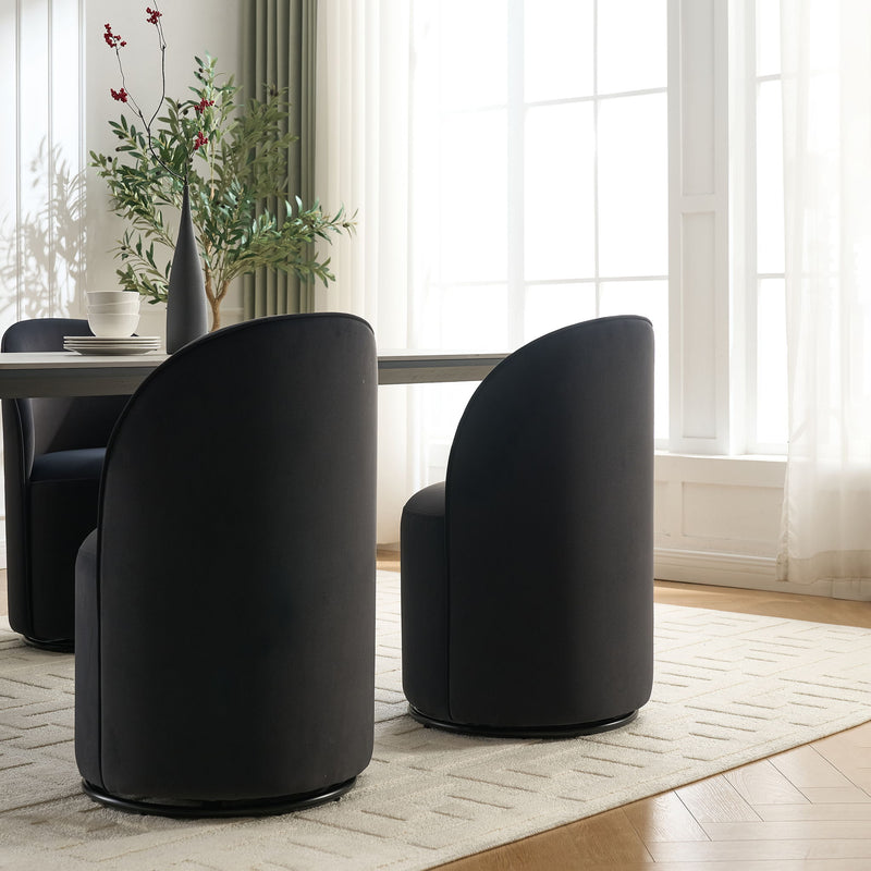360 Degree Swivel Armless Dining Barrel Chair