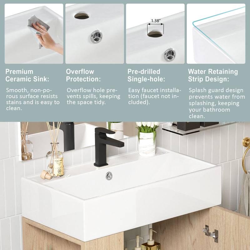 Bathroom Vanity, Combo Cabinet, Bathroom Storage Cabinet, Single Ceramic Sink