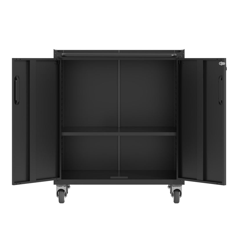 Heavy Duty Metal Garage Storage Cabinet With Wheels Sturdy Tool Organizer