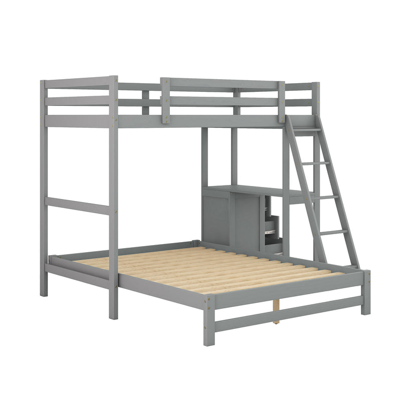 Bunk Bed With Built In Desk And 3 Drawers