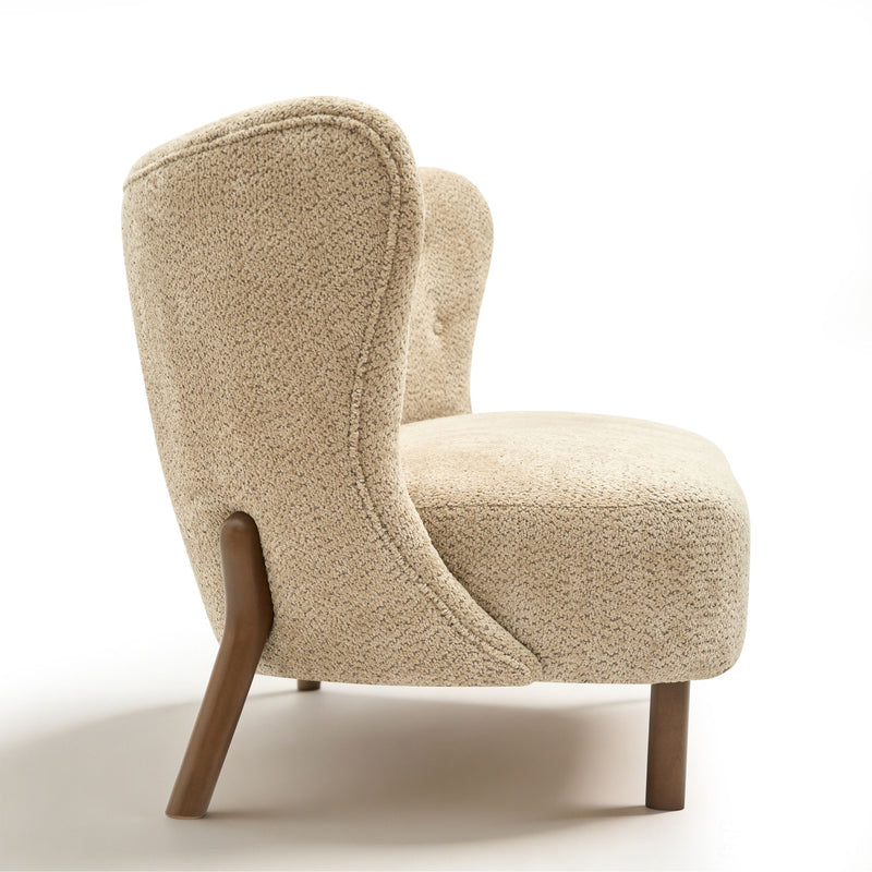 Nordic Chair Laid Back Loveseats With Curved Backres, No Armrests
