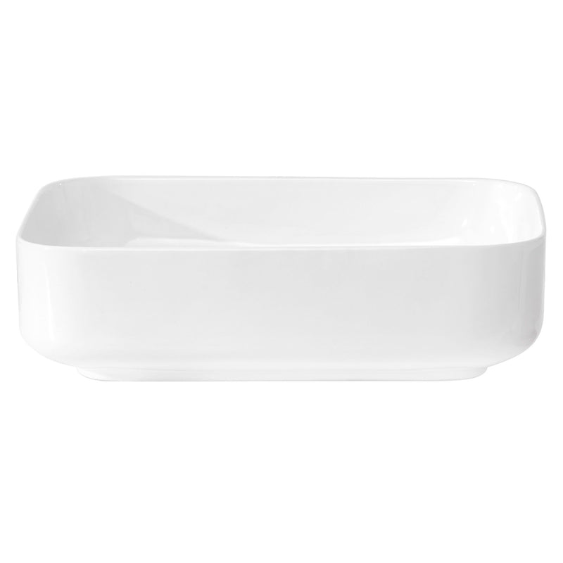 Rectangular Vessel Bathroom Sink, Modern - White