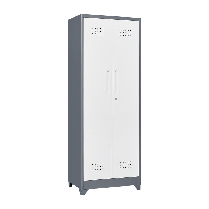 Lockers With Locking Doors, Adjustable Shelves, High Broom Tool Storage Cabinet