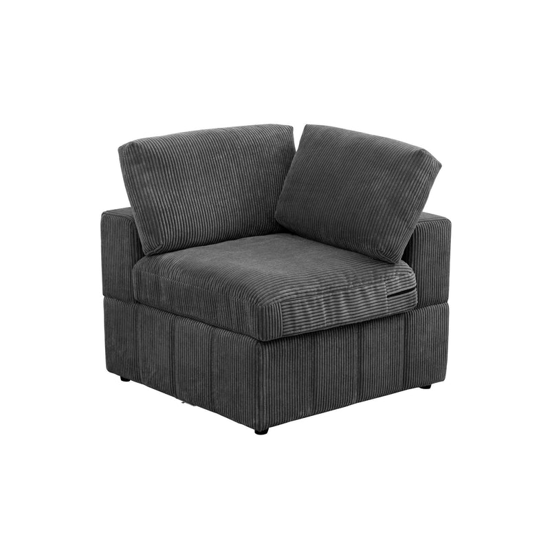 Oversized Modular Sectional Sofa, 7 Piece Reversible With Ottoman - Dark Gray