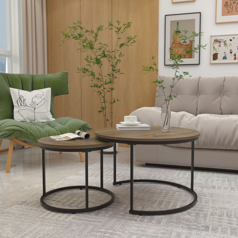Round Nesting Coffee Table (Set of 2)