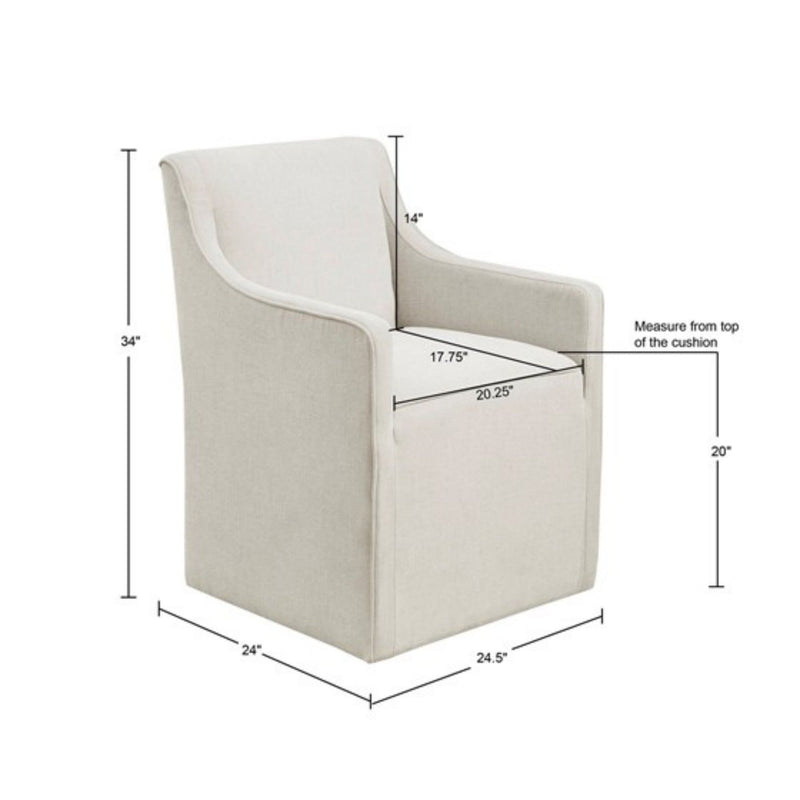Traditional Skirted Dining Arm Chair