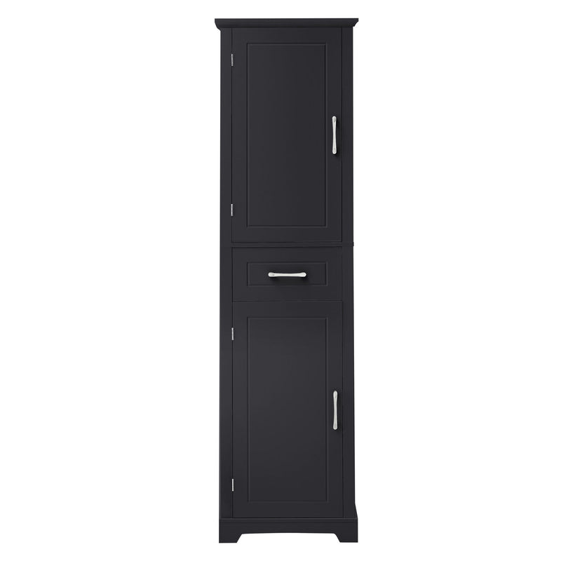 Tall Freestanding Bathroom Storage Cabinet With 2 Doors And Adjustable Shelves