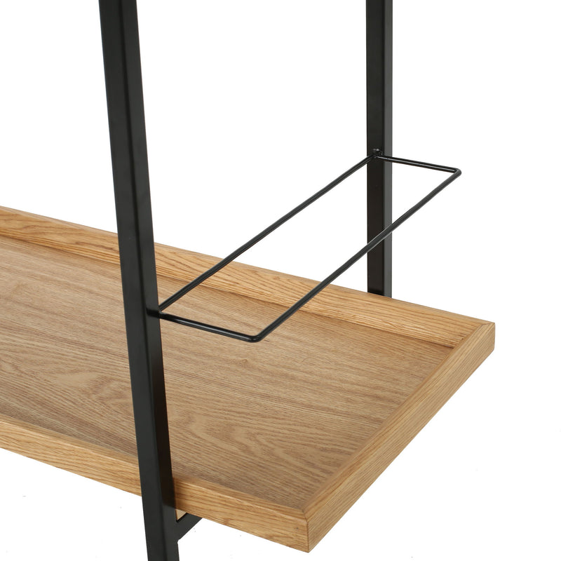Modern Industrial Bar Cart With Shelving And Casters