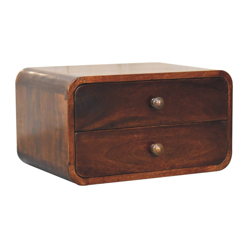Curved Wall Mounted Bedside Nightstand