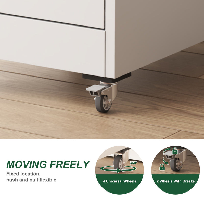 Drawer Metal Locking Vertical File Cabinet With Wheels Heavy Duty Lockable Storage