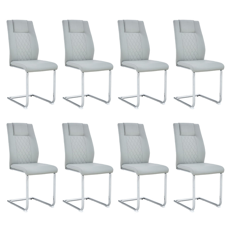 Modern Dining Chairs With Padded Seat, Metal Legs