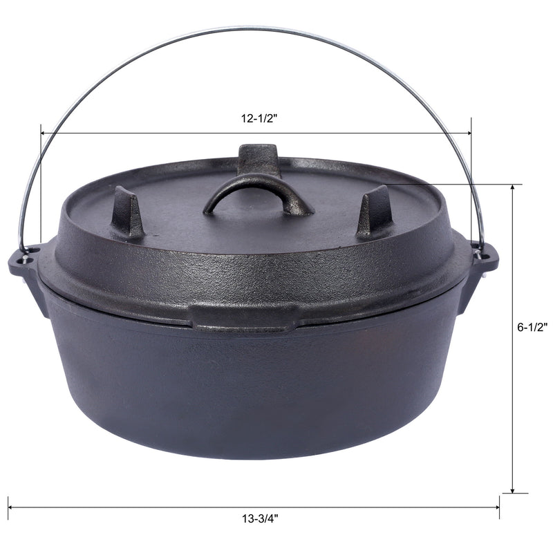 Pre-Seasoned Cast Dutch Oven With Skillet Lid And Pot Rack