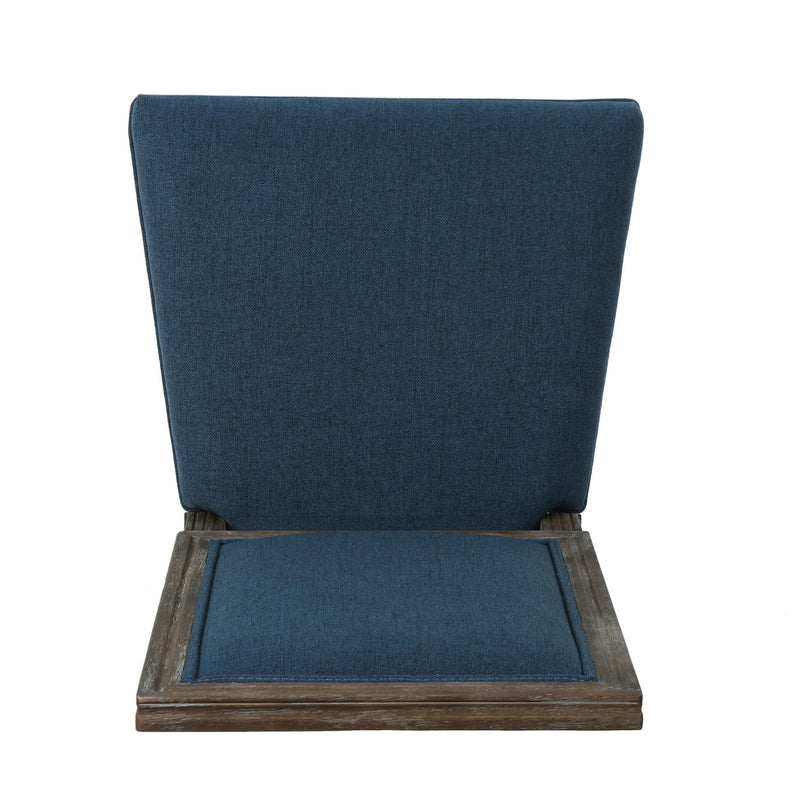 Traditional Style Dining Chair Set With Fabric Upholstery