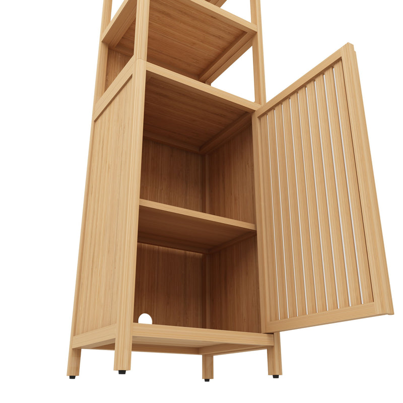 Storage Cabinet With Tall Tower, Multifunctional For Bathroom