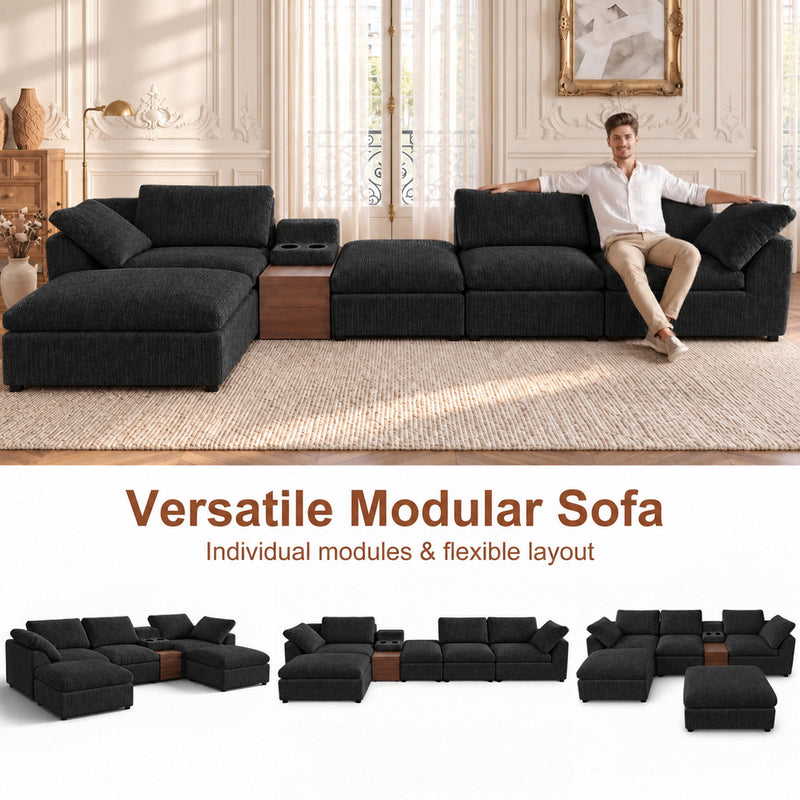 Modular Cloud Couch With Storage Console
