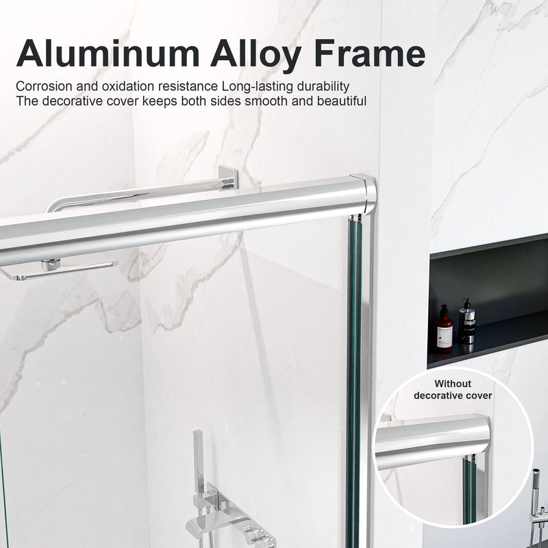 Modern Semi Frameless Double Sliding Shower Door
