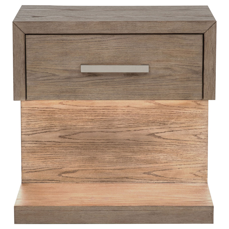 Gibbons - 1 Drawer Nightstand With LED Light - Brown