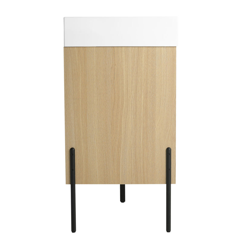 Modern Bathroom Vanity Combo With Single Resin Sink And Storage Cabinet