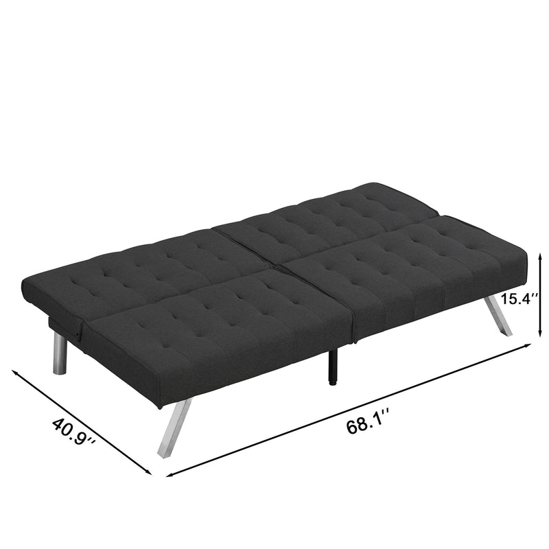 Modern Sofa Bed With Wood Frame And Stainless Legs