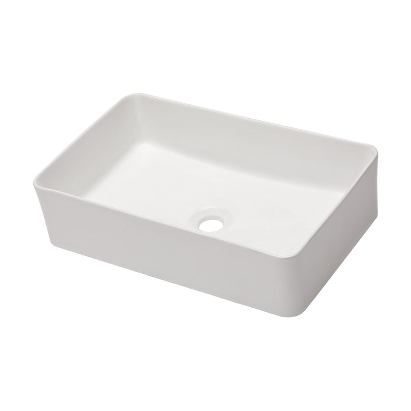 Modern European Design 21" X 14" Ceramic Rectangular Vessel Bathroom Sink - White