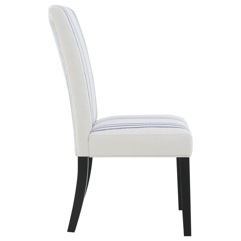 Draper - Upholstered Dining Chair (Set of 2) With Vertical Stripes - Beige