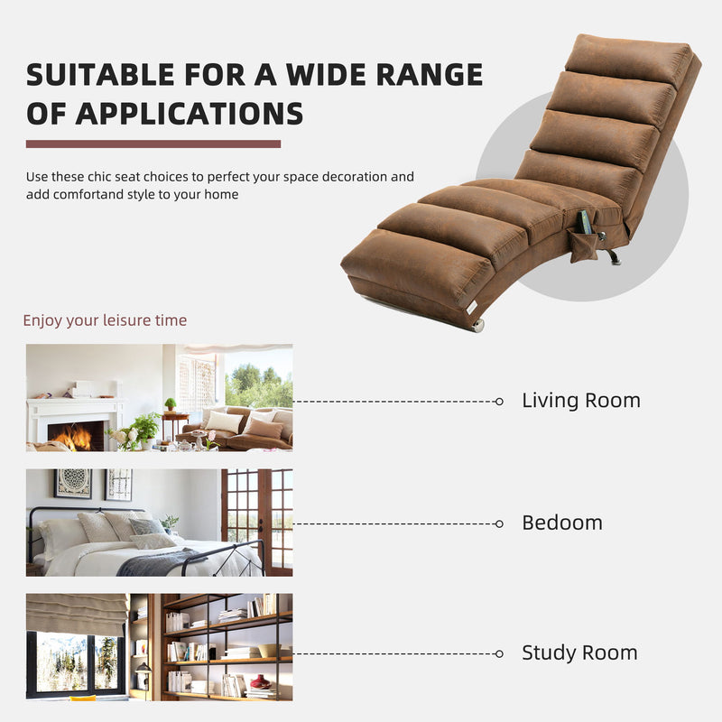 Massage Chaise Lounge Indoor With Remote Control, Ergonomic Electric Massage Lounger