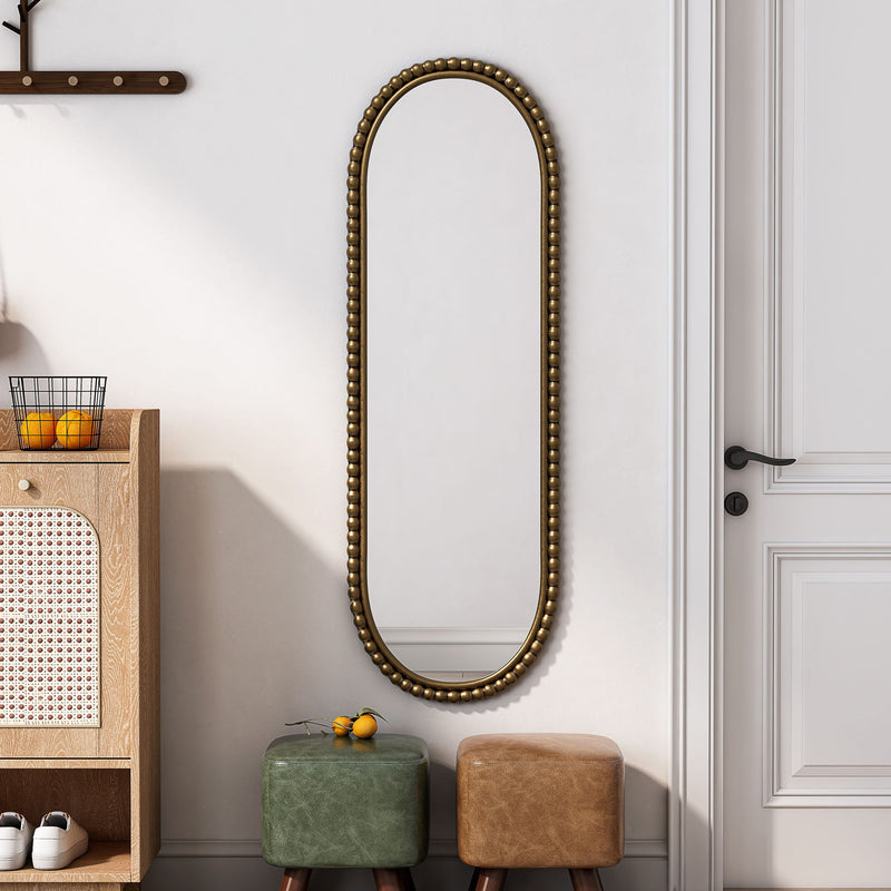 Oval Retro Mirror, Wall Hanging Mirror For Living Room