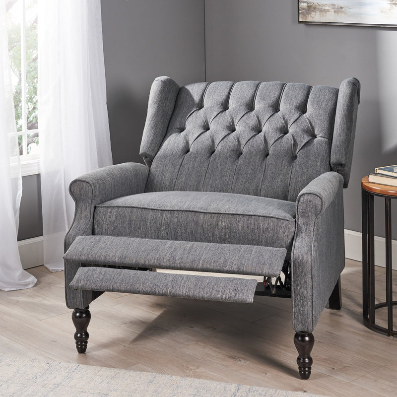 Dunham - Contemporary Fabric Tufted Oversized Pushback Recliner