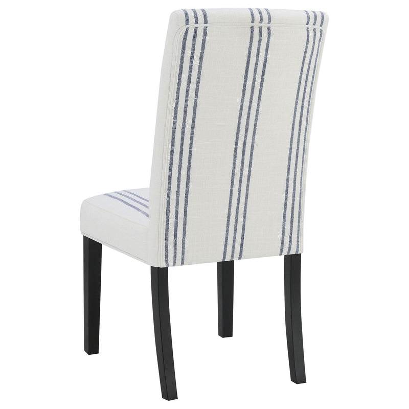 Draper - Upholstered Dining Chair (Set of 2) With Vertical Stripes - Beige