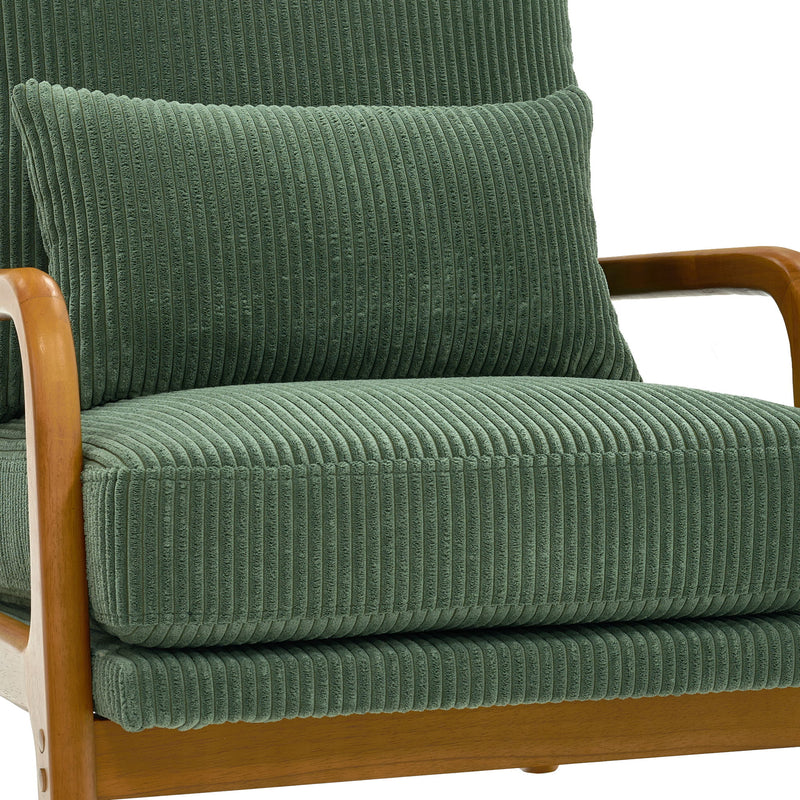 Upholstered Armchair With Back Support Pillow