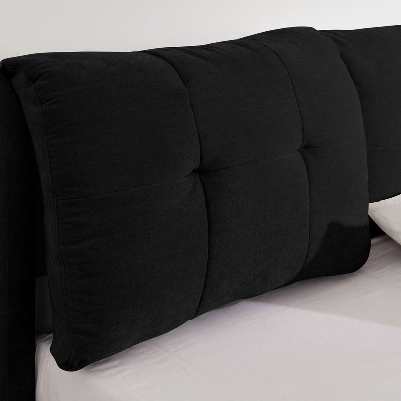Storage Upholstered Hydraulic Platform Bed With Integrated Headboard
