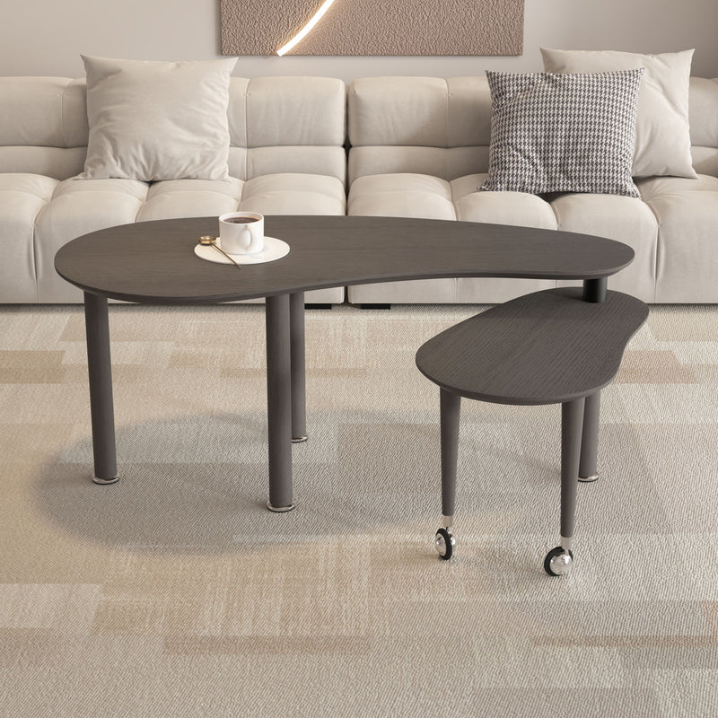 Rotatable Cocktail Table With Solid Legs, 360 Degree Rotating