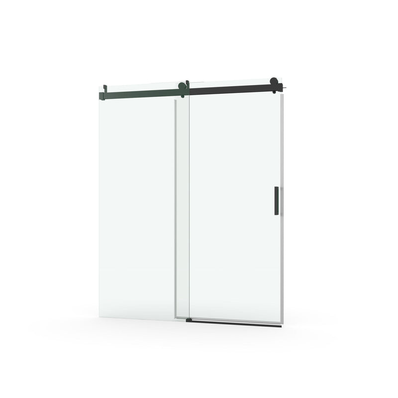 Frameless Soft-Closing Shower Door, 1/4" (6 Mm) Tempered Glass Single Sliding With Explosion Proof Coating