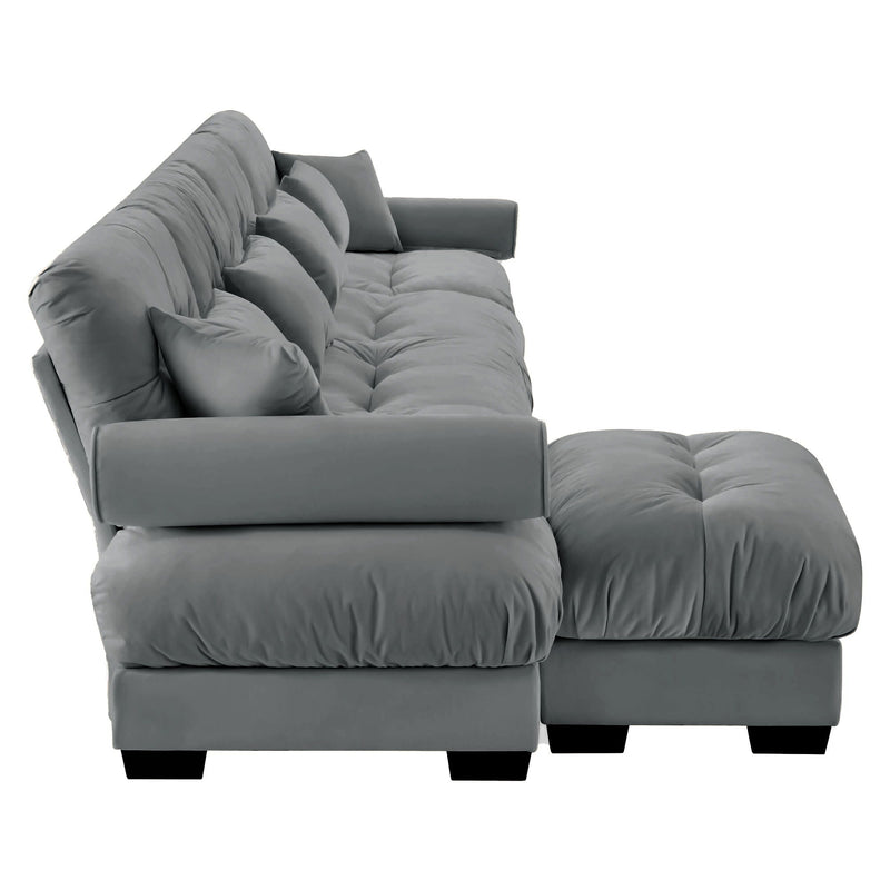 Super Comfort Oversized Modular Sectional Sofa With Movable Ottoman