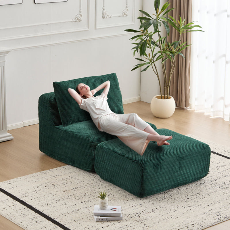 Single Chaise Longue With Movable Ottoman For Living Room