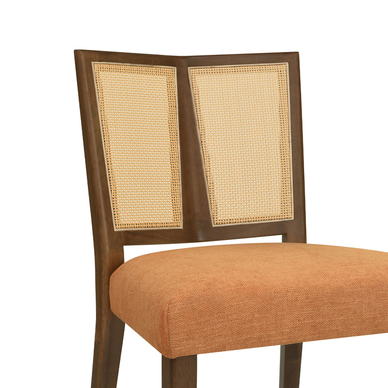 Mid Century Rattan Dining Chair Without Arms Set