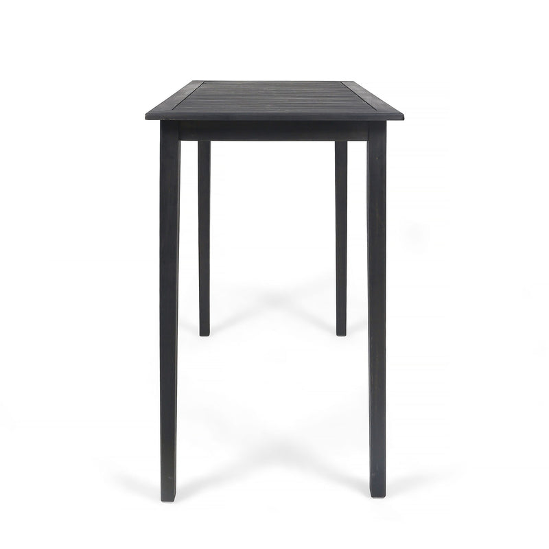Outdoor Minimalist Acacia Wood Rectangle Bar Table