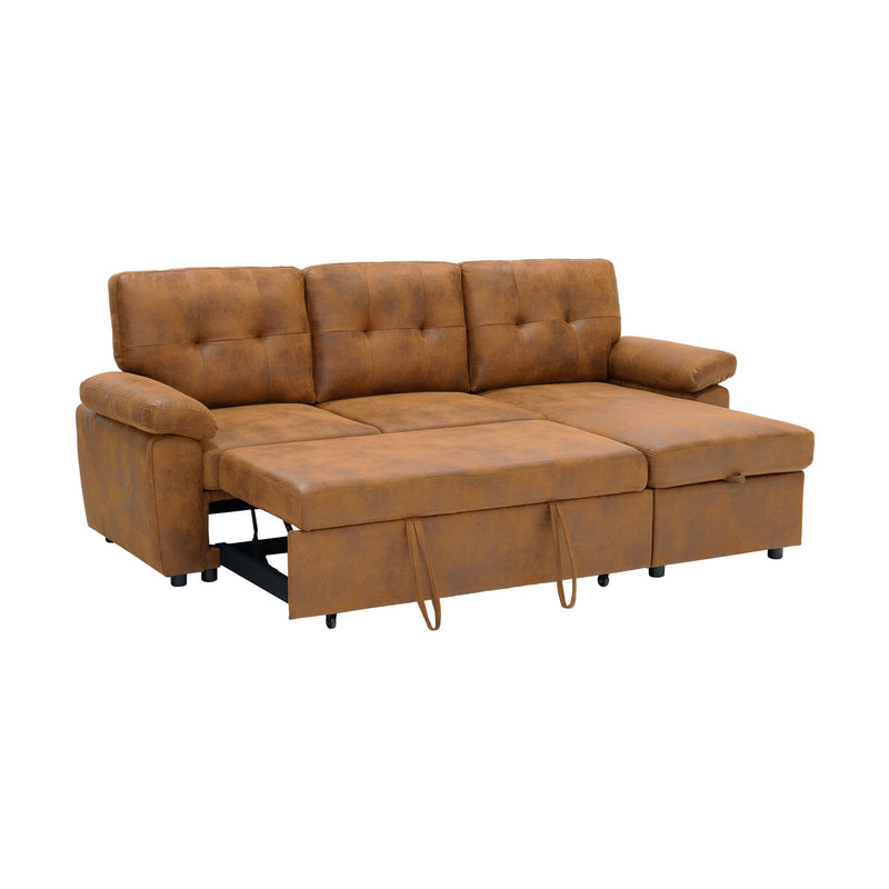 Convertible Sectional Sofa Bed With Pull Out Sleeper And Storage