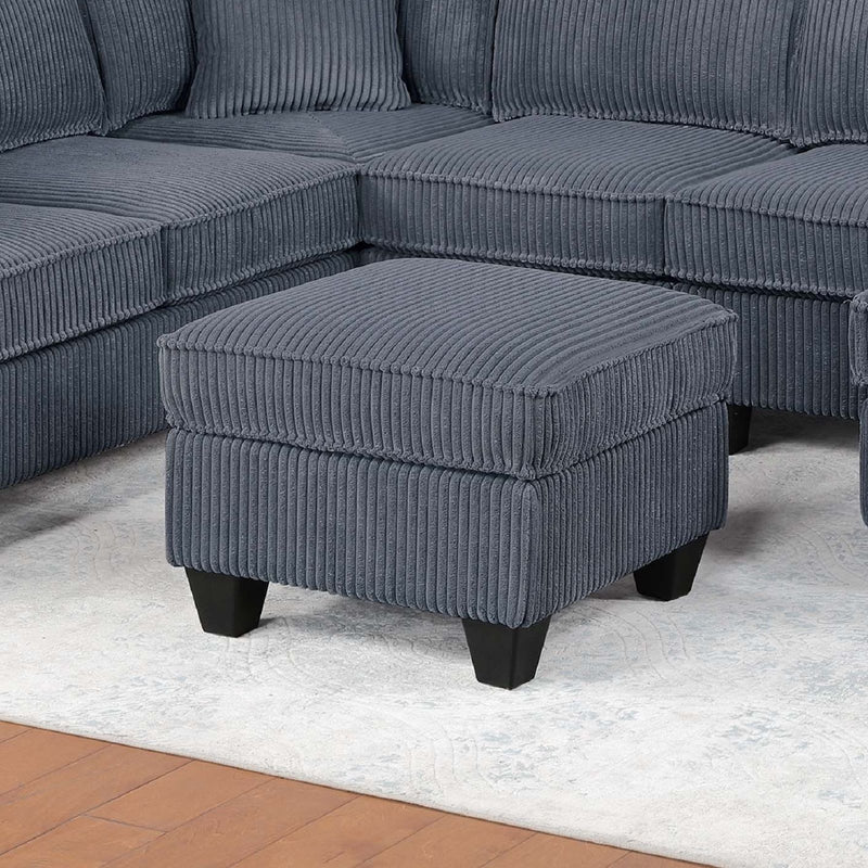 Sectional With Left Arm Facing Loveseat With USB Port With Cocktail Ottoman