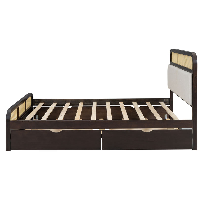 Platform Bed With Trundle And 2 Drawers
